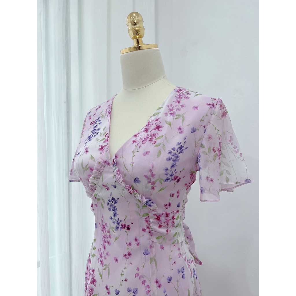 TIELA Đầm váy hoa cổ tim - Liana Dress
