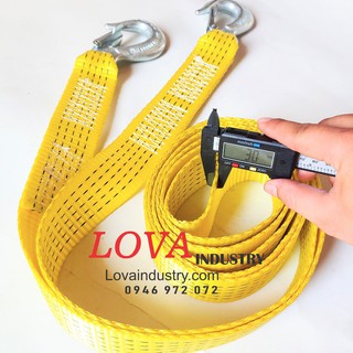 Dây bẹ kéo xe 3 mét, dây bẹ kéo hàng, cáp vải keo xe ô tô có móc an toàn 3 tấn - Lova