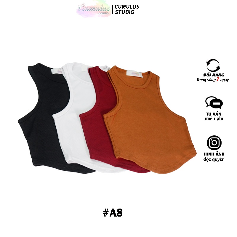 | New | Áo croptop ba lỗ lai bầu chất thun gân A08 Sinstore