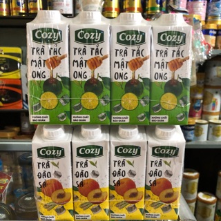 Thùng 24 hộp Cozy Trà mật ong,trà đào sả và Trà Vải  225ml date 2021