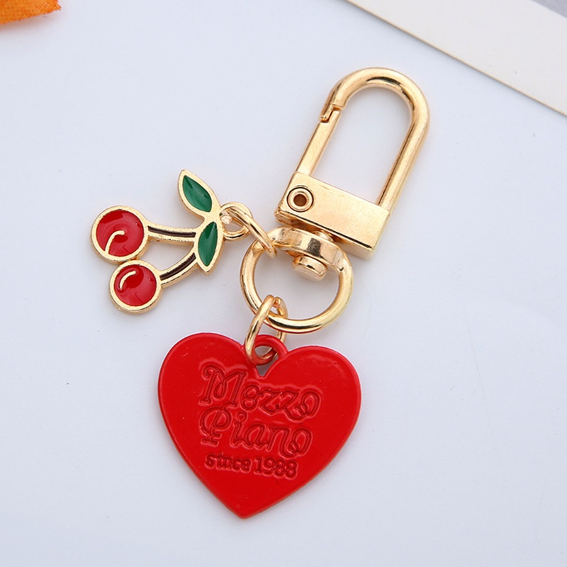 Móc khóa gắn túi xách hình trái tim/ cherry chống ăn mòn không gỉ sét siêu bền tiện dụng cho bé