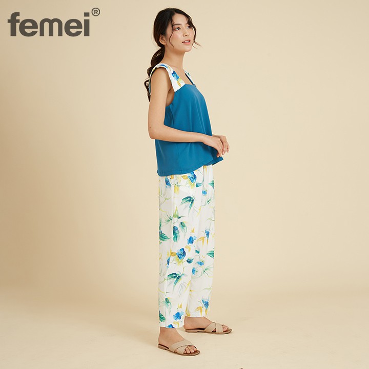FEMEI - Đồ bộ mặc nhà Áo 2 dây bản 5cm FEM001 FEMEI SET