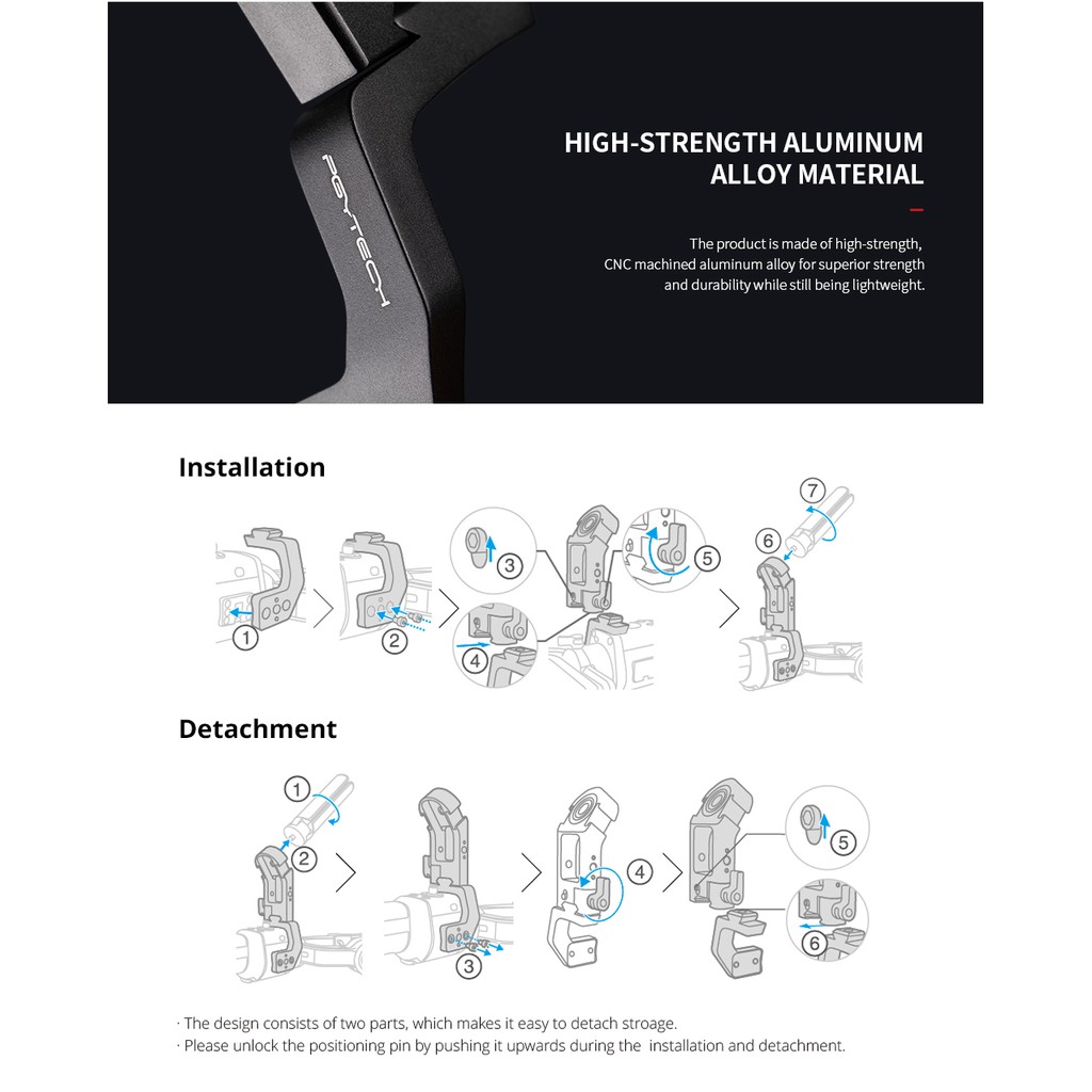 Phụ kiện PGYTECH Ronin S/SC Handgrip Mount Plus