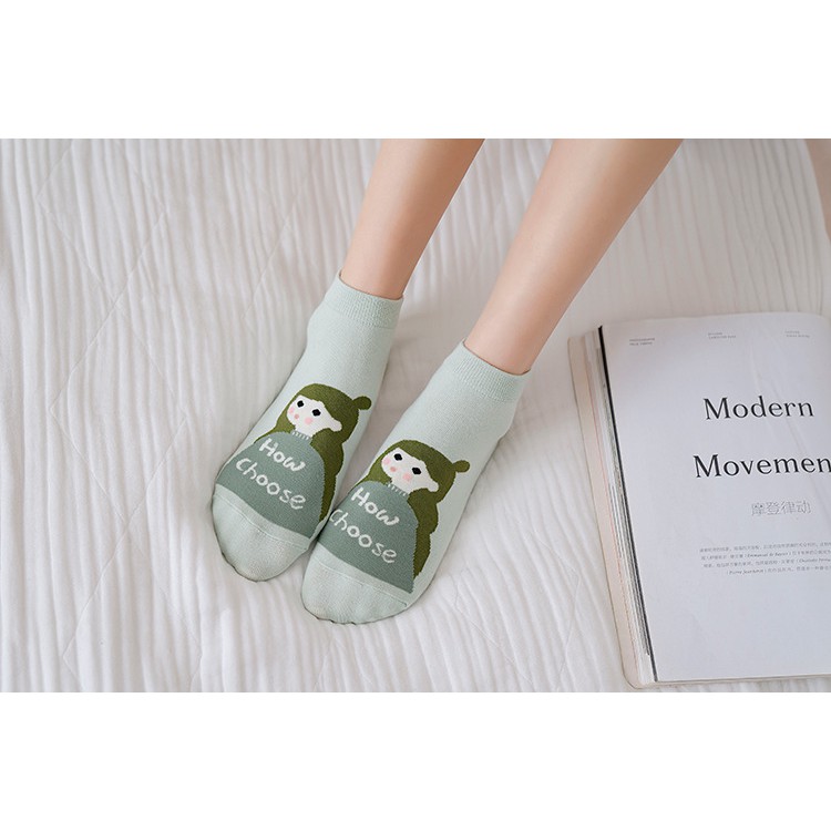 Vớ nữ cổ thấp Dễ thương Tất nữ Cổ ngắn Cute In hình Hoạt hình