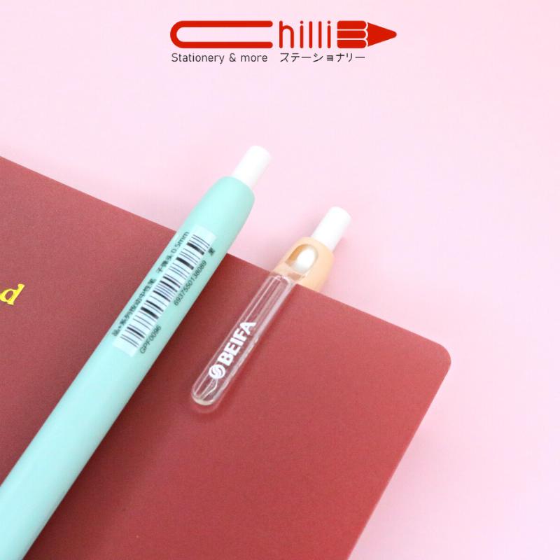 Bút Gel Bấm Pastel Beifa Ngòi 0.5MM Mực Đen Thấm Nhanh, Nhiều Màu Sắc Đa Dạng.