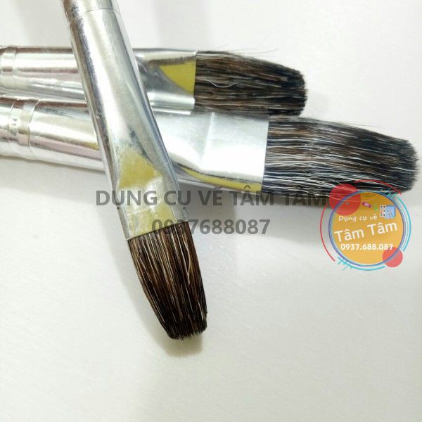 [ TÂM TÂM ]-Bộ cọ vẽ, Cọ vẽ đầu oval 6 cây trắng 938-