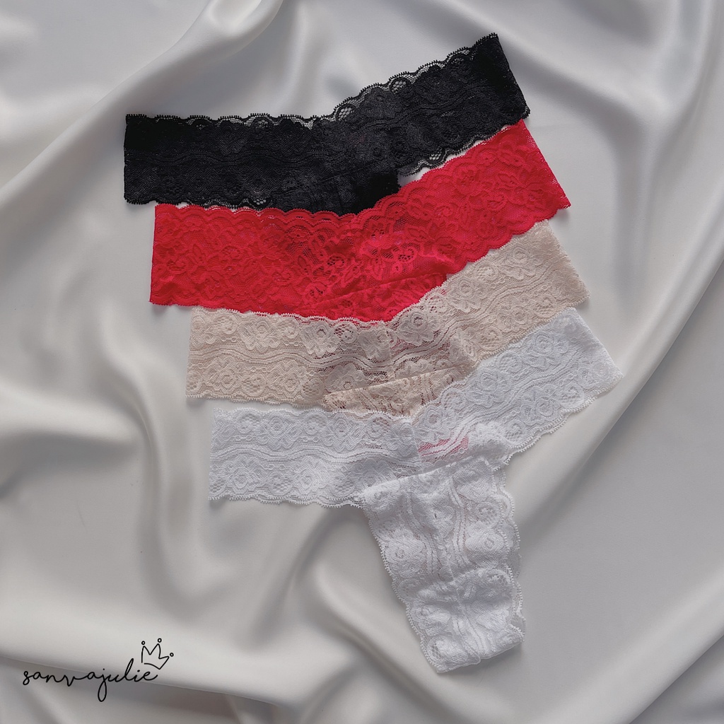 Quần lót nữ thiết kế ren chữ T 01 - Julie - Sanvajulie