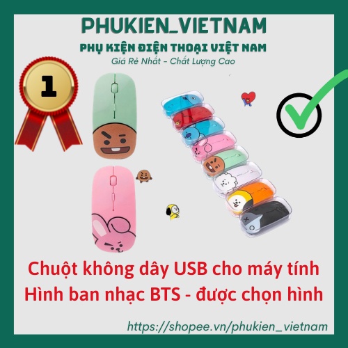 Chuột Bluetooth Không Dây Kpop Bts Bt21