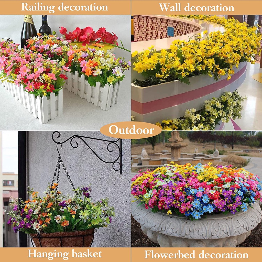 Bó Hoa Cúc Nhân Tạo 28 Bông Nhiều Màu Sắc Dùng Để Trang Trí Nhà Cửa / Tiệc Tùng / Lễ Hội DIY
