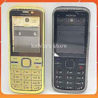 Vỏ điện thoại nokia c5,full bộ bàn phím ,khung sườn chính hãng.
