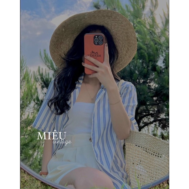 [Ảnh thật/sẵn] Áo sơmi SỌC VẰN Ulzzang cộc tay/ sơ mi nữ kẻ sọc