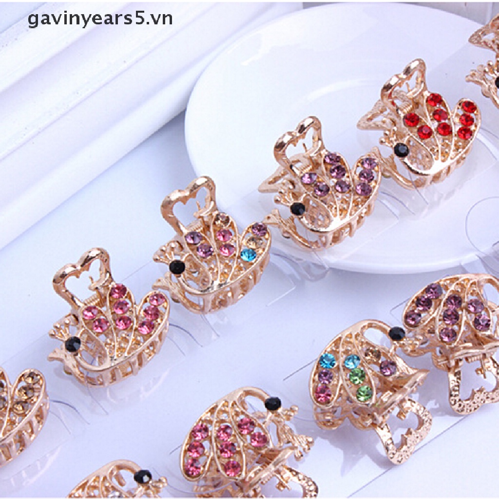 Kẹp Tóc Càng Cua Mini Đính Hoa Pha Lê Phong Cách Mới