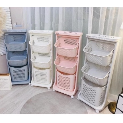Kệ nhựa plastic 3 tầng đựng đồ cho bé
