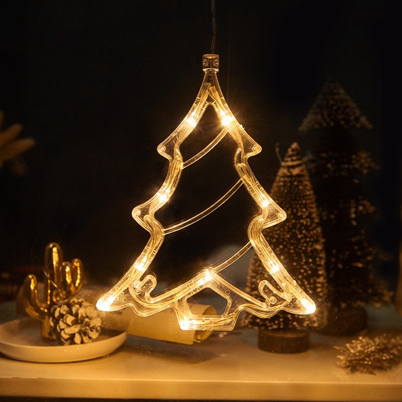 Đèn LED Trang Trí Năm Mới 2023 Hình Ông Già Noel Tuần Lộc Có Cốc Hút