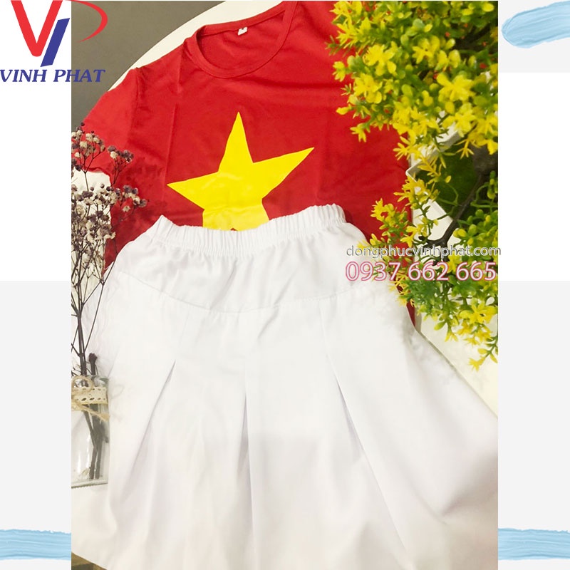 Chân Váy Xòe Vải Kaki Màu Trắng Cho Bé Gái Có Quần Trong Đủ Size Chất Đẹp