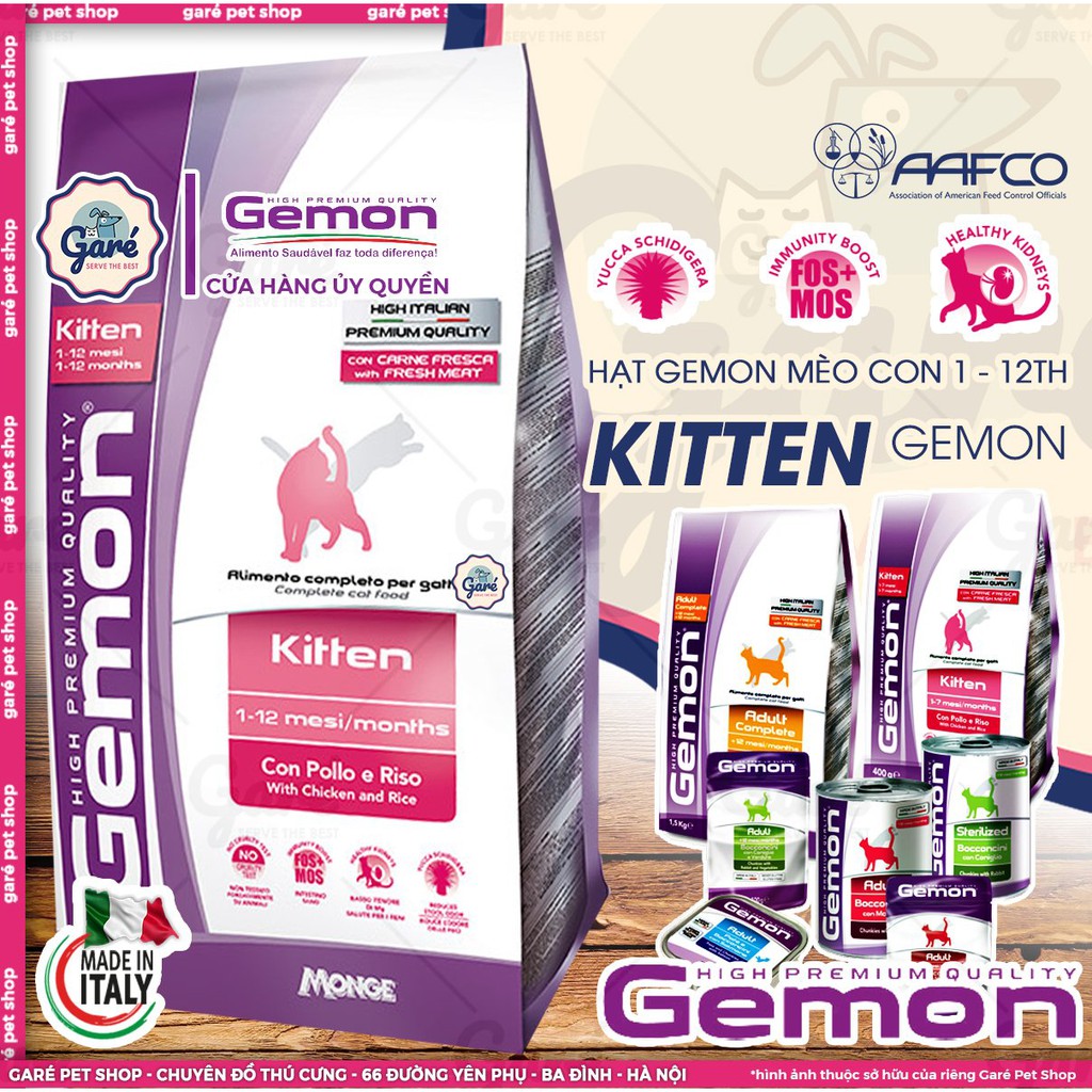 400gr - Hạt Gemon cao cấp dành cho Mèo nhập khẩu từ Ý - High Quality Kitten Cat Food - Made in Italia Garé Pet Shop