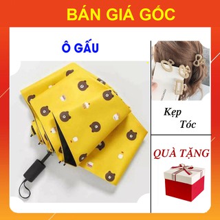 Ô Dù Gấp Gọn Cỡ Lớn [COMBO TẶNG KÈM] Sét 5 Kẹp Tóc Kim Loại Vàng GIÁ SỈ, Ô Bấm Size To Che Mưa Nắng Cute Dễ Thương Mini