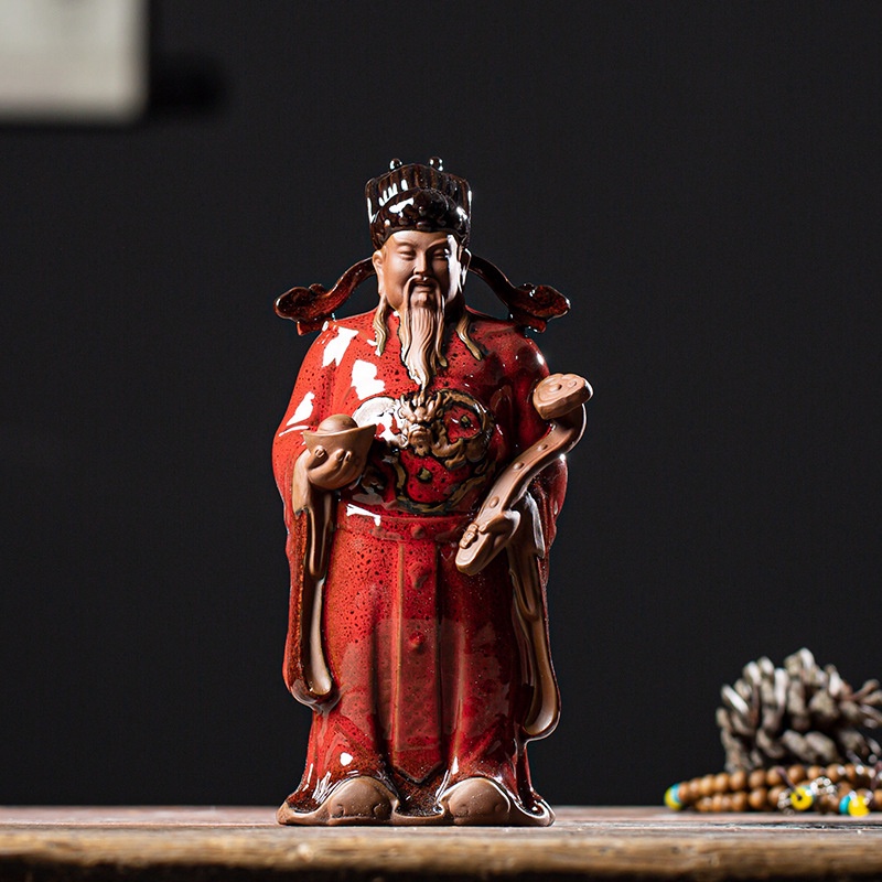 Tượng Tam đa Phúc Lộc Thọ cỡ lớn gốm tử sa - mang lại tài lộc, phúc đức cho gia chủ- quà tặng ý nghĩa