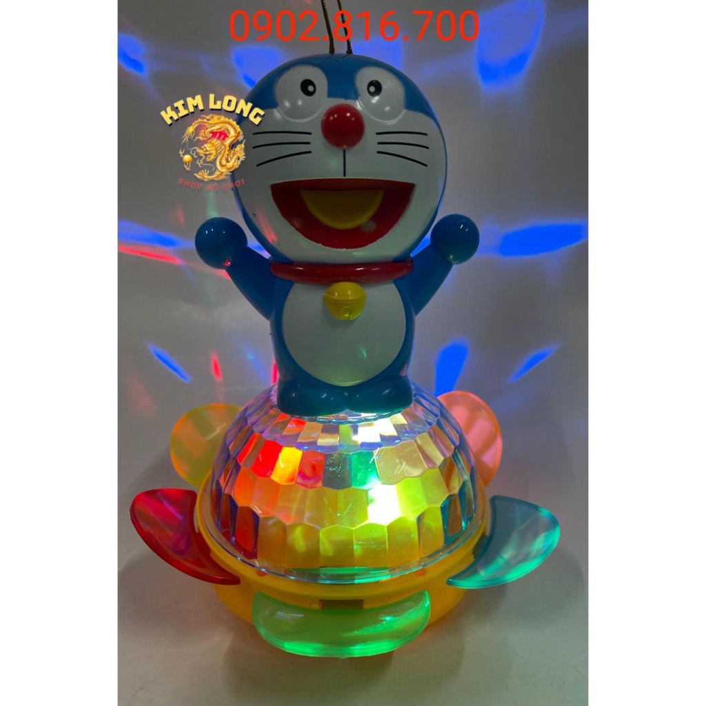 Đồ chơi lồng đèn trung thu cho bé gái hình DOREMON đứng đế sen xòe cánh tặng pin có đèn và nhạc quà tặng trung thu