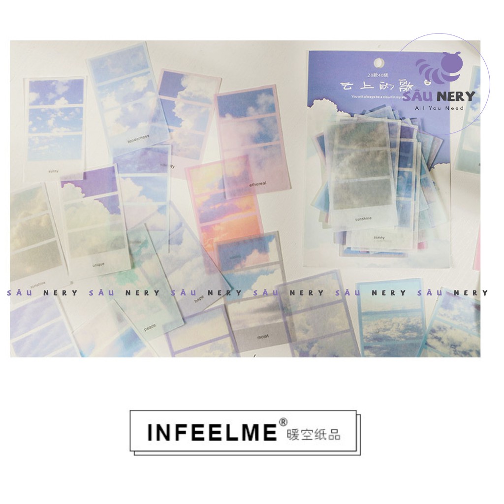 [SALE XẢ HÀNG] Sâu Nery - SN38 - Set 40 miếng dán sticker decor trang trí Time Letter Series INFEEL ME | BigBuy360 - bigbuy360.vn