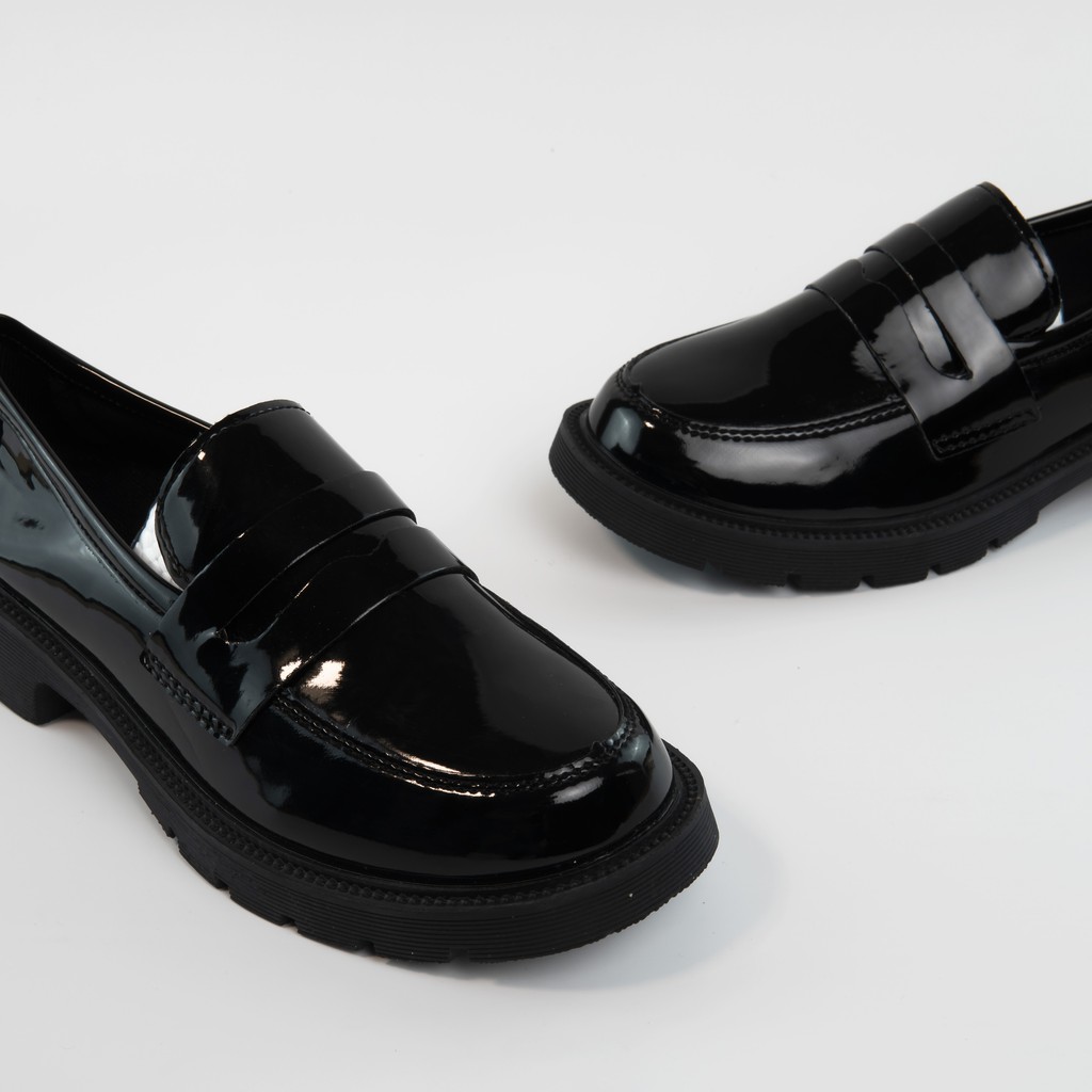 Giày Oxford Nữ FOXY Đen Bóng Chất Liệu Da Tổng Hợp Đế Cao 3cm_FOX019 | BigBuy360 - bigbuy360.vn