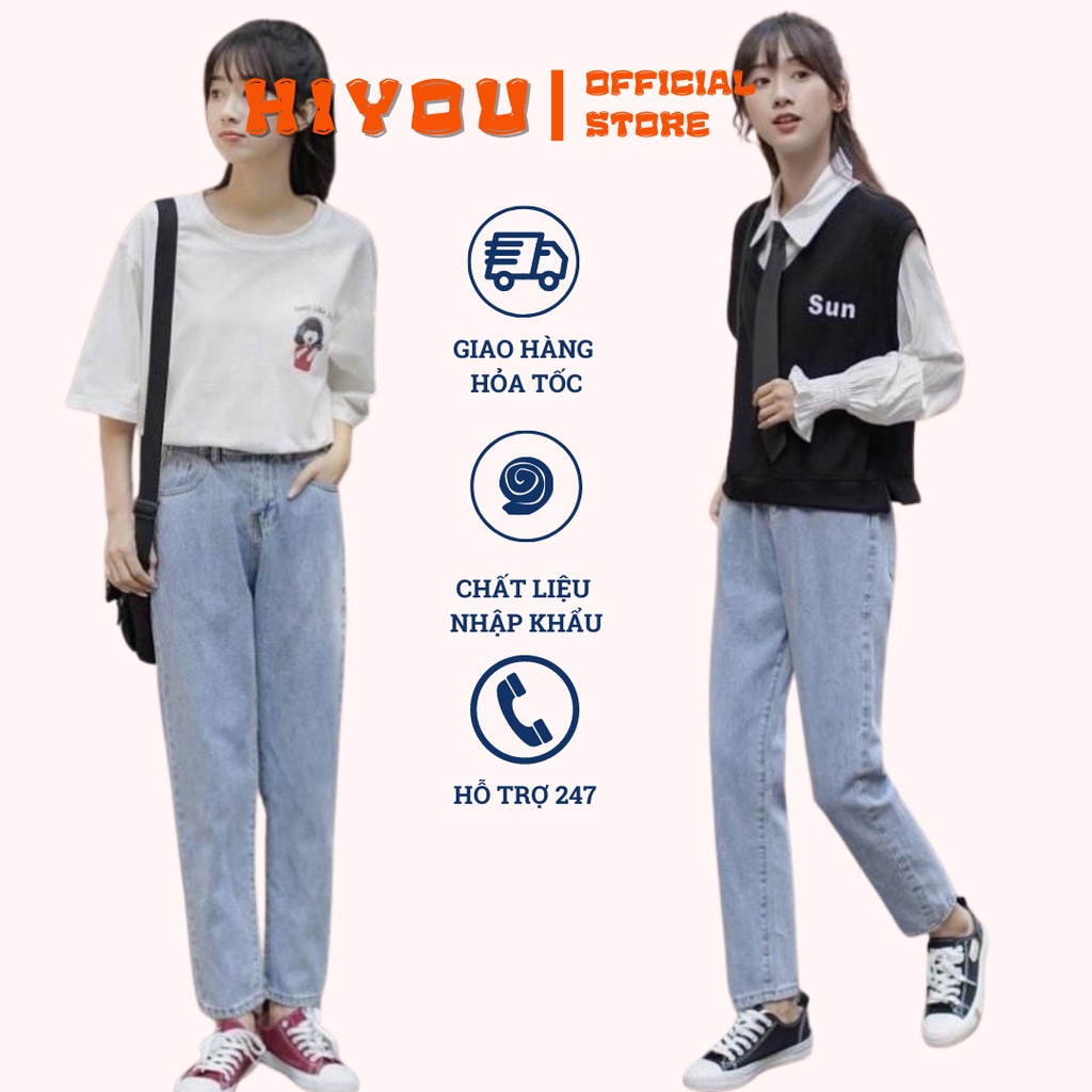 Quần jean baggy nữ mẫu ông đứng có rách gấu TX-02 hot trend 2022