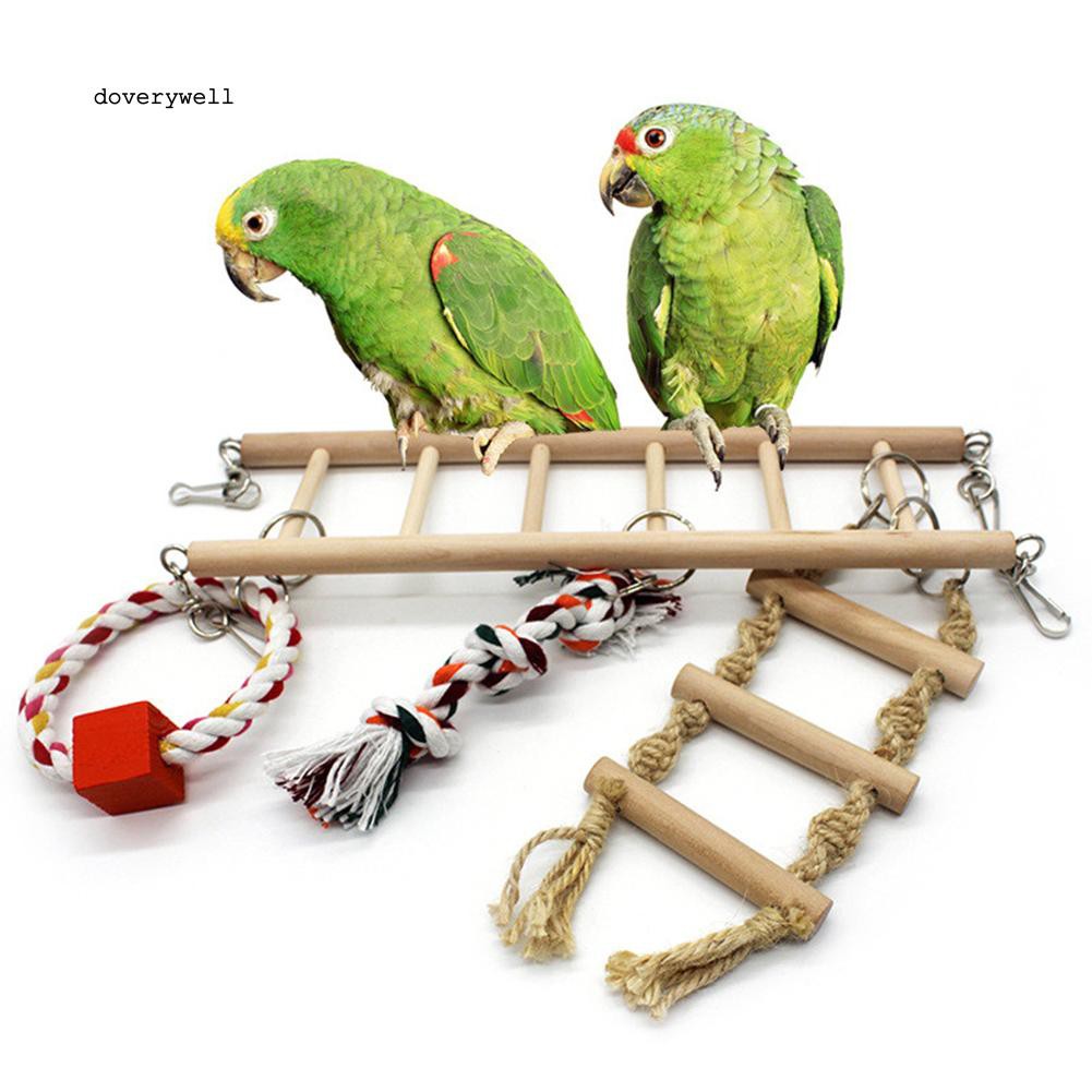 Thang gỗ treo chuồng chim kiểng tạo nơi giải trí