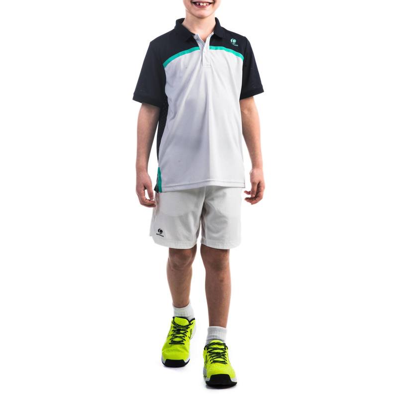 Quần short chơi tennis Decathlon ARTENGO 900 cho bé trai - Trắng