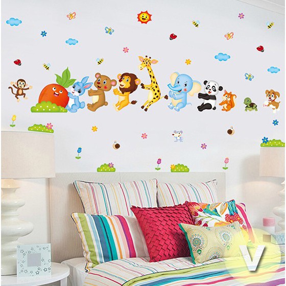 Decal dán tường Thú nhổ cà rốt số 2