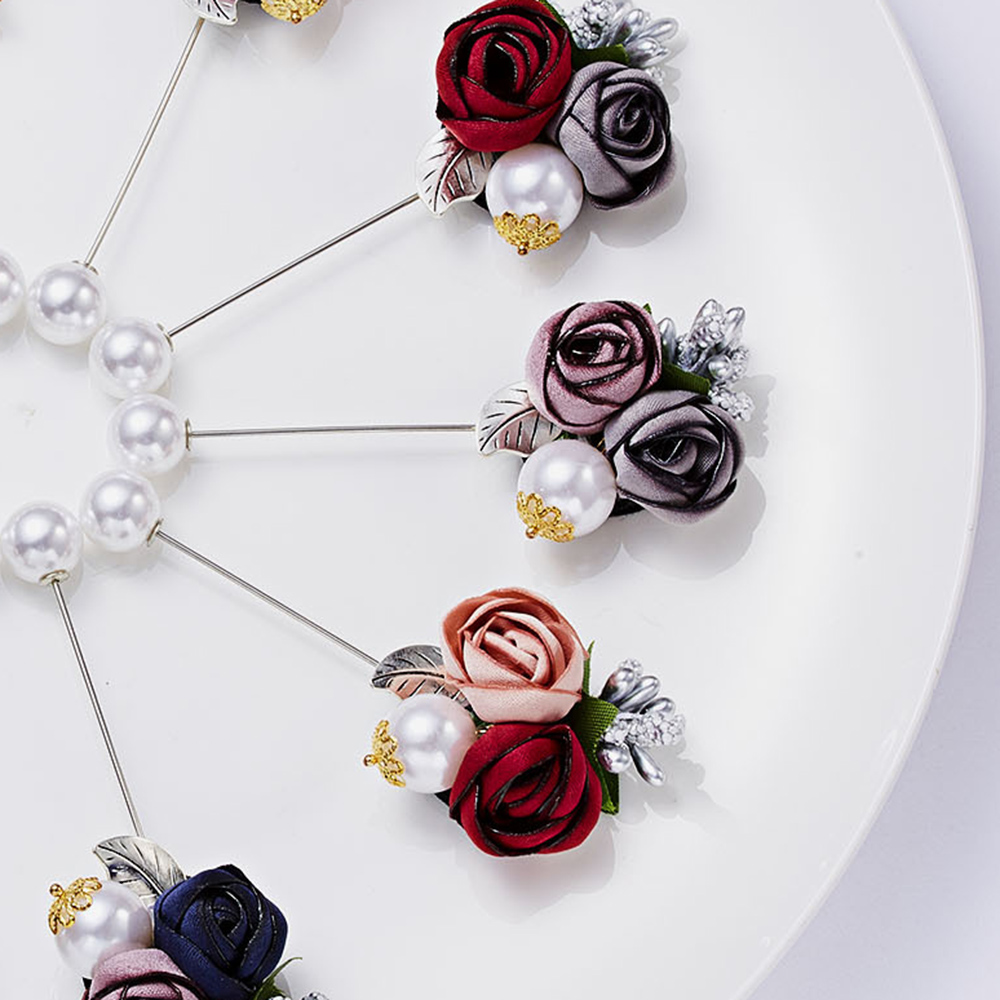 Ghim cài áo kiểu hoa đính ngọc trai giả thời trang dành cho nữ