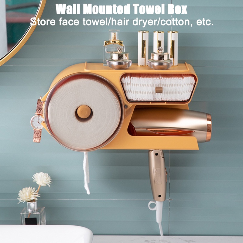 QQ Khay Đựng Khăn Giấy / Trang Sức / Máy Sấy Tóc Tiện Dụng Cho Nhà Tắm