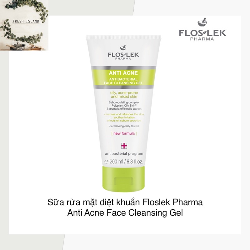 Sữa Rửa Mặt Floslek dạng Gel giảm nhờn mụn Anti- Ance 125ml 200ml (sẵn- chính nghạch)