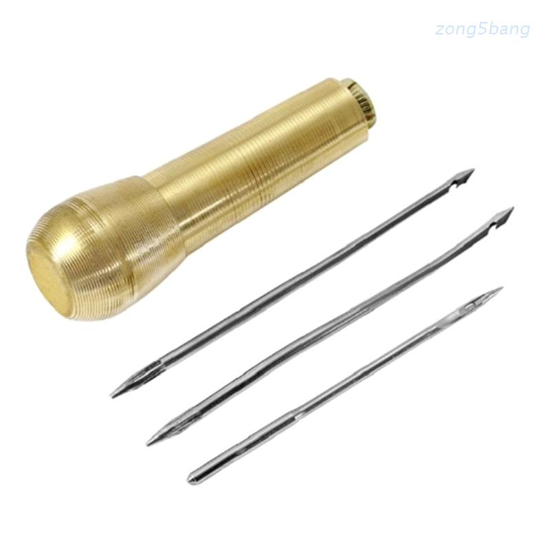 Bộ 4 Kim Khâu Giày Da Vải Canvas Có Tay Cầm Kim Loại