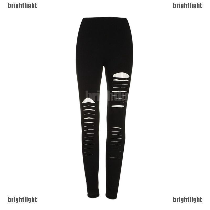 Quần Legging rách màu đen cá tính cho nữ