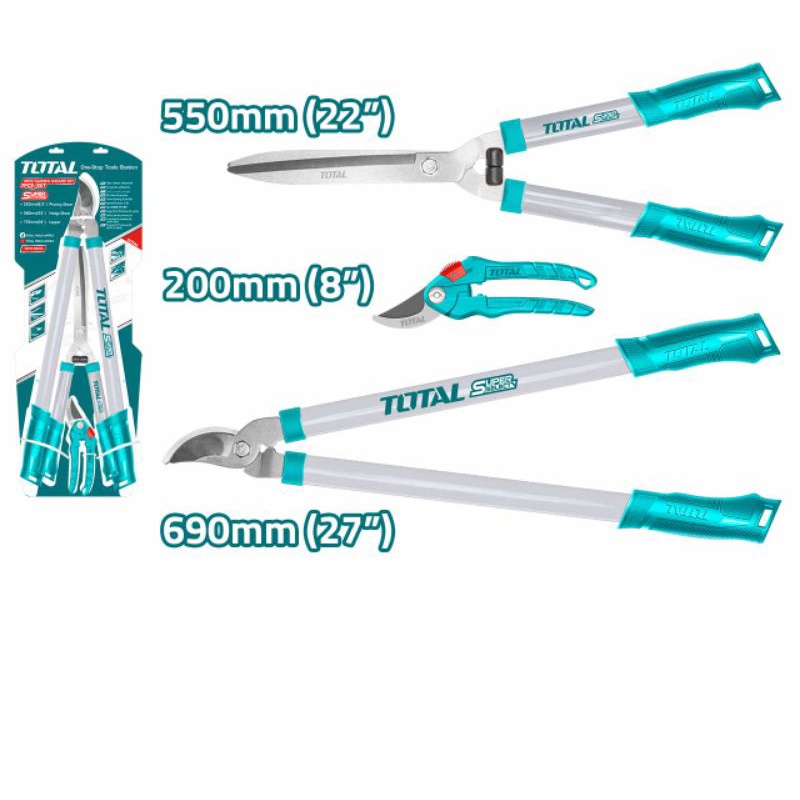 BỘ 3 KÉO LÀM VƯỜN TOTAL CẮT CÀNH HÀNG RÀO CHUYÊN DÙNG MODEL: THT1578033
