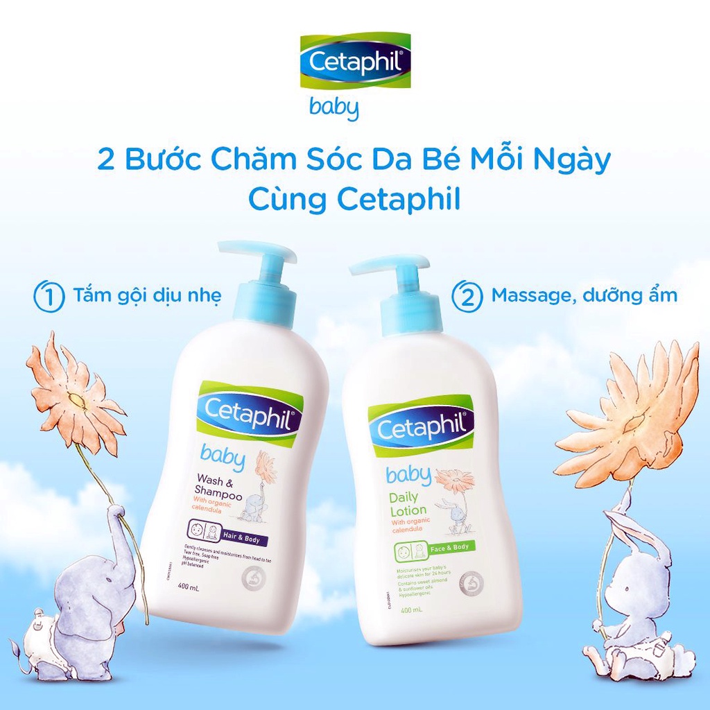 [CHÍNH HÃNG CÓ TEM] CETAPHIL Baby Daily Lotion with Organic Calendula 400mL - Sữa Dưỡng Ẩm Dịu Nhẹ Cho Bé.