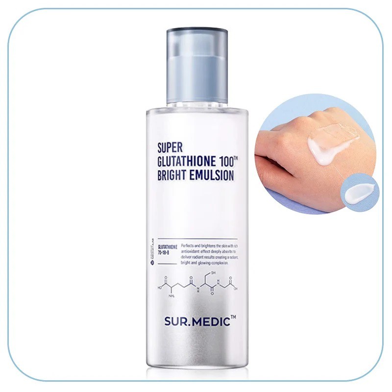 Sữa Dưỡng Trắng SURMEDIC Super Glutathione 100 Bright Emulsion Dưỡng Trắng, Cân Bằng Ẩm Cho Da 120ML