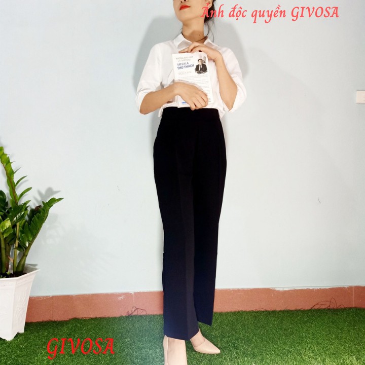 Quần ống rộng lưng cao khoá sườn dáng dài vải cao cấp nhiều màu | BigBuy360 - bigbuy360.vn