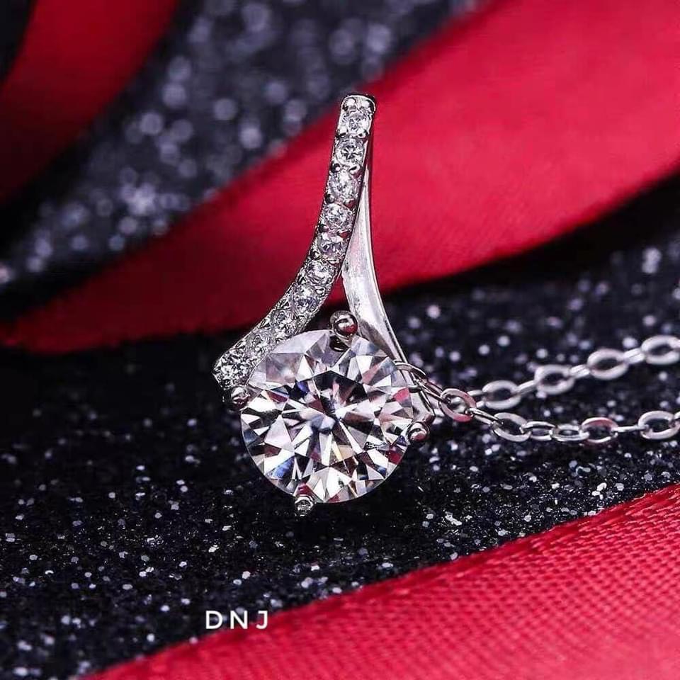 Dây chuyền bạc nữ đính đá trắng cực đẹp - Kho sỉ bạc Nhất Linh
