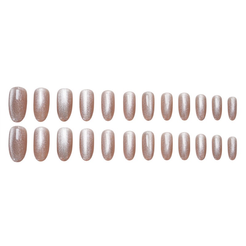 Bộ 24 móng tay giả Nail Nina bột hồng xám mã 86 【Tặng kèm dụng cụ lắp】