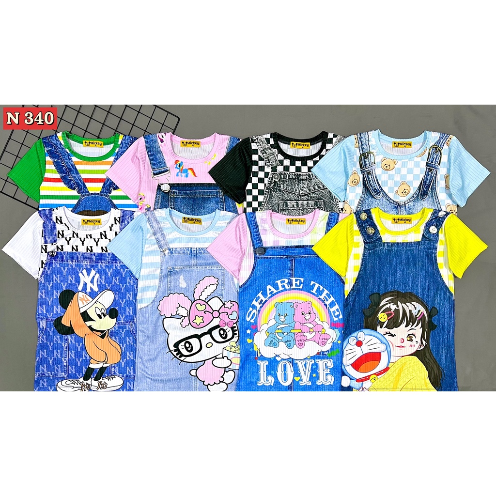 Váy đầm yếm bé gái size đại 22-40kg thun gân lạnh Jennie kids J506