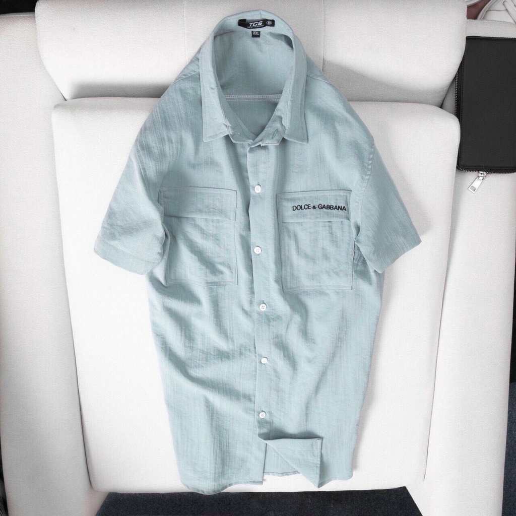 Mẫu áo sơ mi đũi nam tay ngắn được yêu thích nhất áo đũi nam | BigBuy360 - bigbuy360.vn