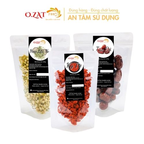 Trà hoa lài nụ/ hoa nhài nụ kỉ tử/kỷ tử táo đỏ khô loại 1 OZAT FOOD kỉ tử 100g táo đỏ trái 200g lài nụ 50g - 100g
