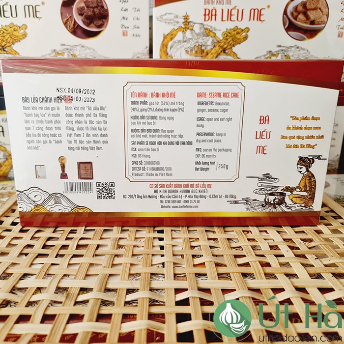 Bánh khô mè bà liễu mẹ gạo lứt hộp 250gr món quà ý nghĩa từ đà nẵng - ảnh sản phẩm 6