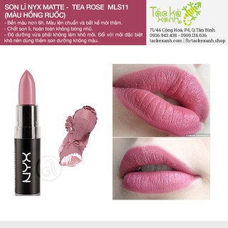 Son lì NYX Matte - Tea Rose MLS11 - HỒNG RUỐC