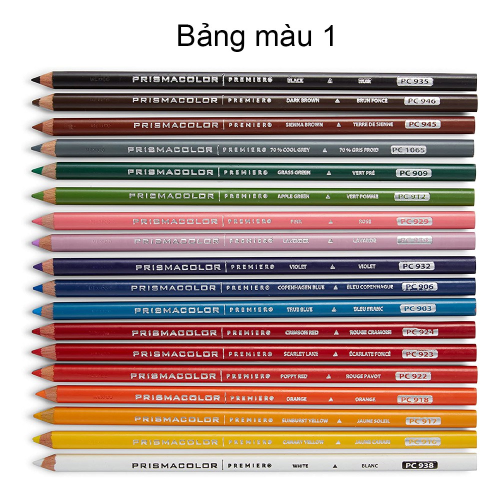 [BẢNG 1: PC103 > PC938] - Bút chì màu Prismacolor Premier Soft Core Pencils (Cây lẻ)
