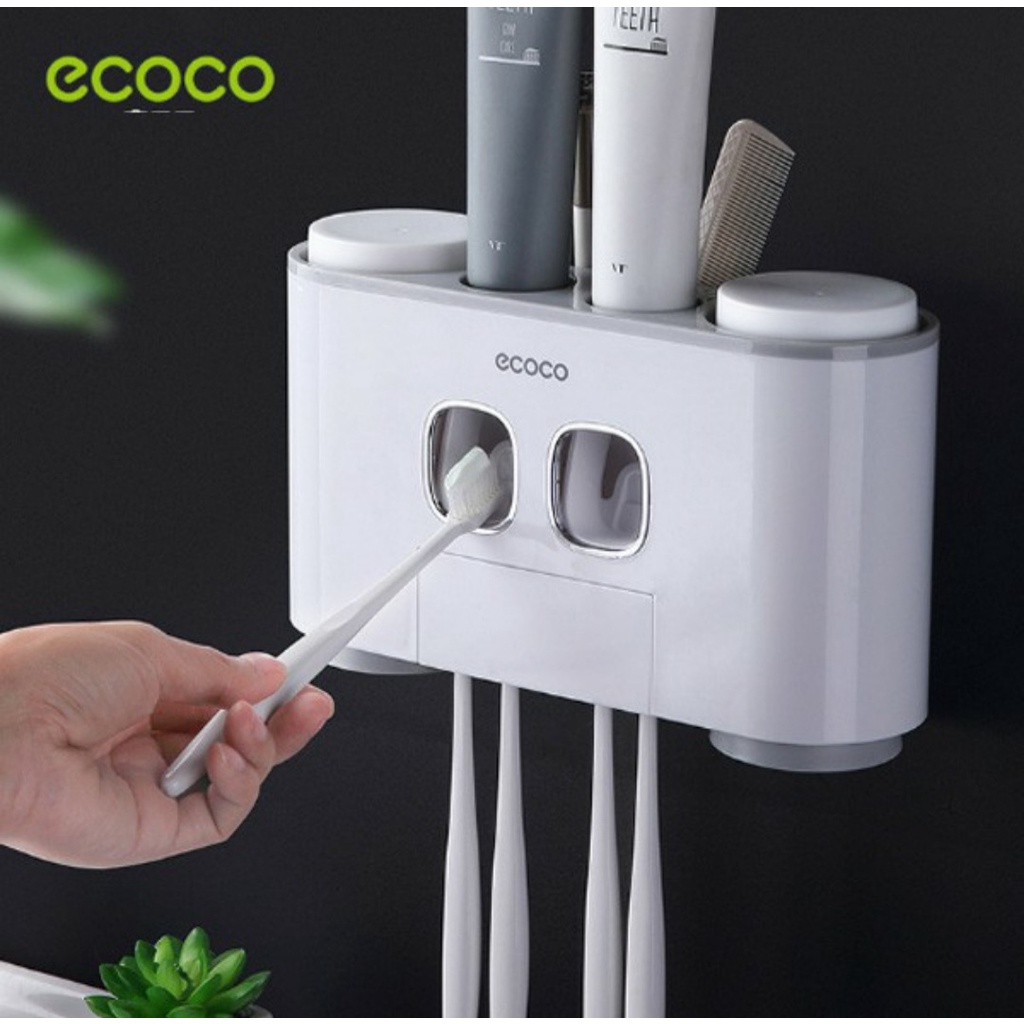 Bộ Nhả Kem Đánh Răng Thương Hiệu EC0C0 (Cao Cấp) + Tặng Kèm 04 Cốc