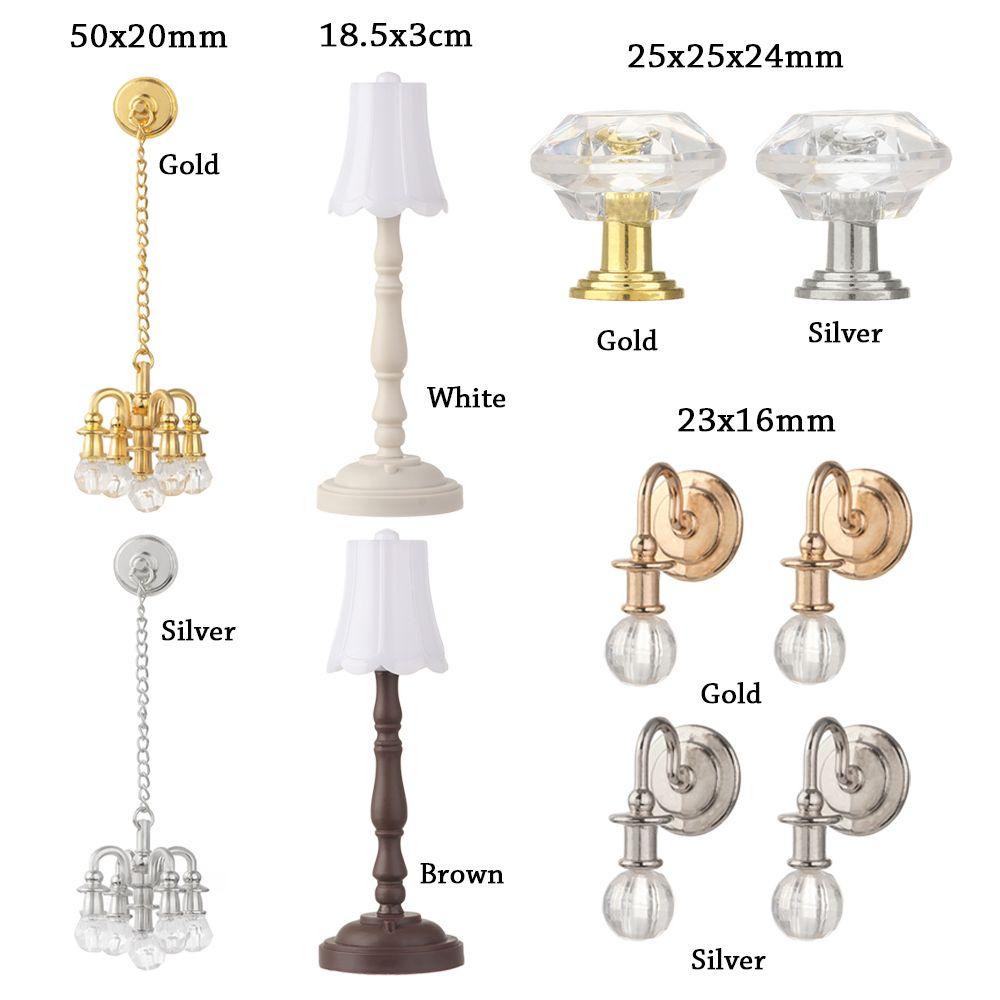 BEBETTERM 1 / 1 Cặp Đèn Sàn Mini Cho Nhà Búp Bê Tỉ Lệ 1: 12