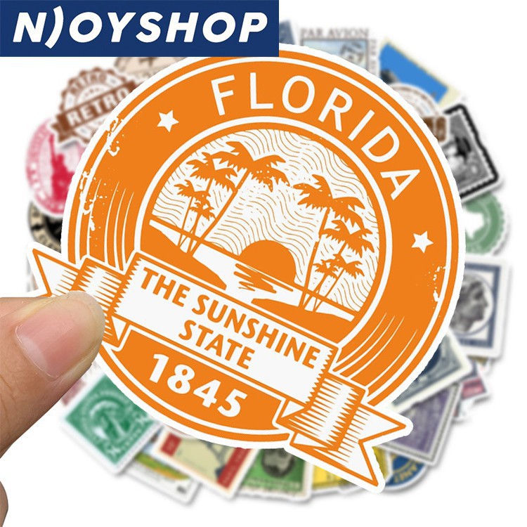 Set 50 Miếng Sticker Tem Dán Postage Stamp Chống Nước Dán Nón Bảo Hiểm, Laptop, Vali, Tủ, Bàn Học, Xe Máy | BigBuy360 - bigbuy360.vn