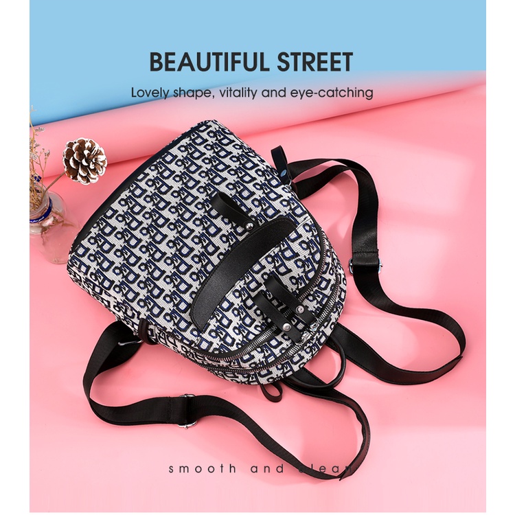 Ba Lô Nữ Thời Trang Cỡ Lớn In Chữ Phong Cách Retro